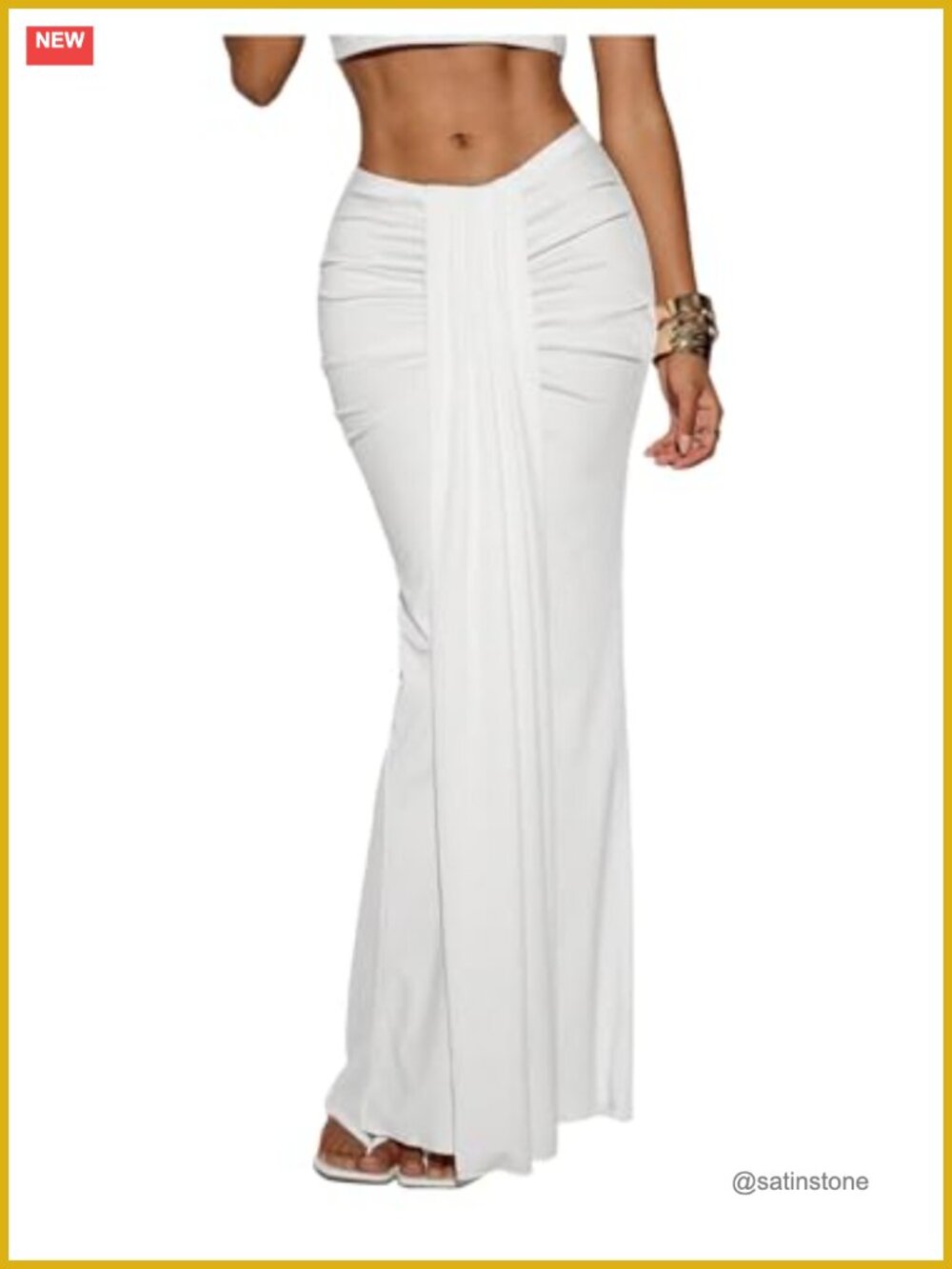 Ruched Bodycon Maxi Skirt Low Waist Floor Length Formal Wrap
